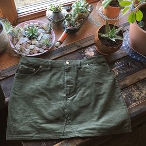 NWT Corduroy Olive Green Skirt